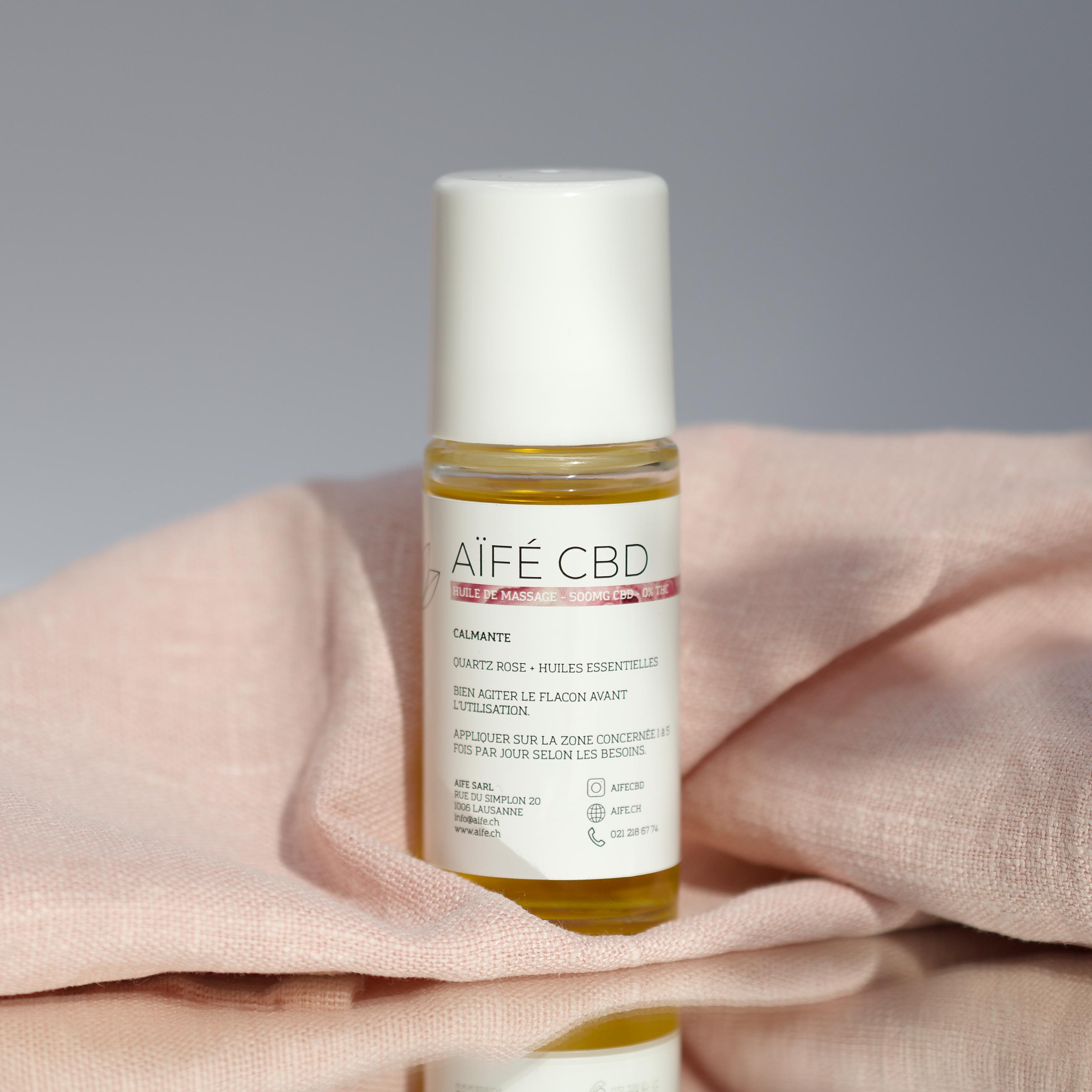 huile de massage au CBD de 500g calmante au quartz et huiles essentielles