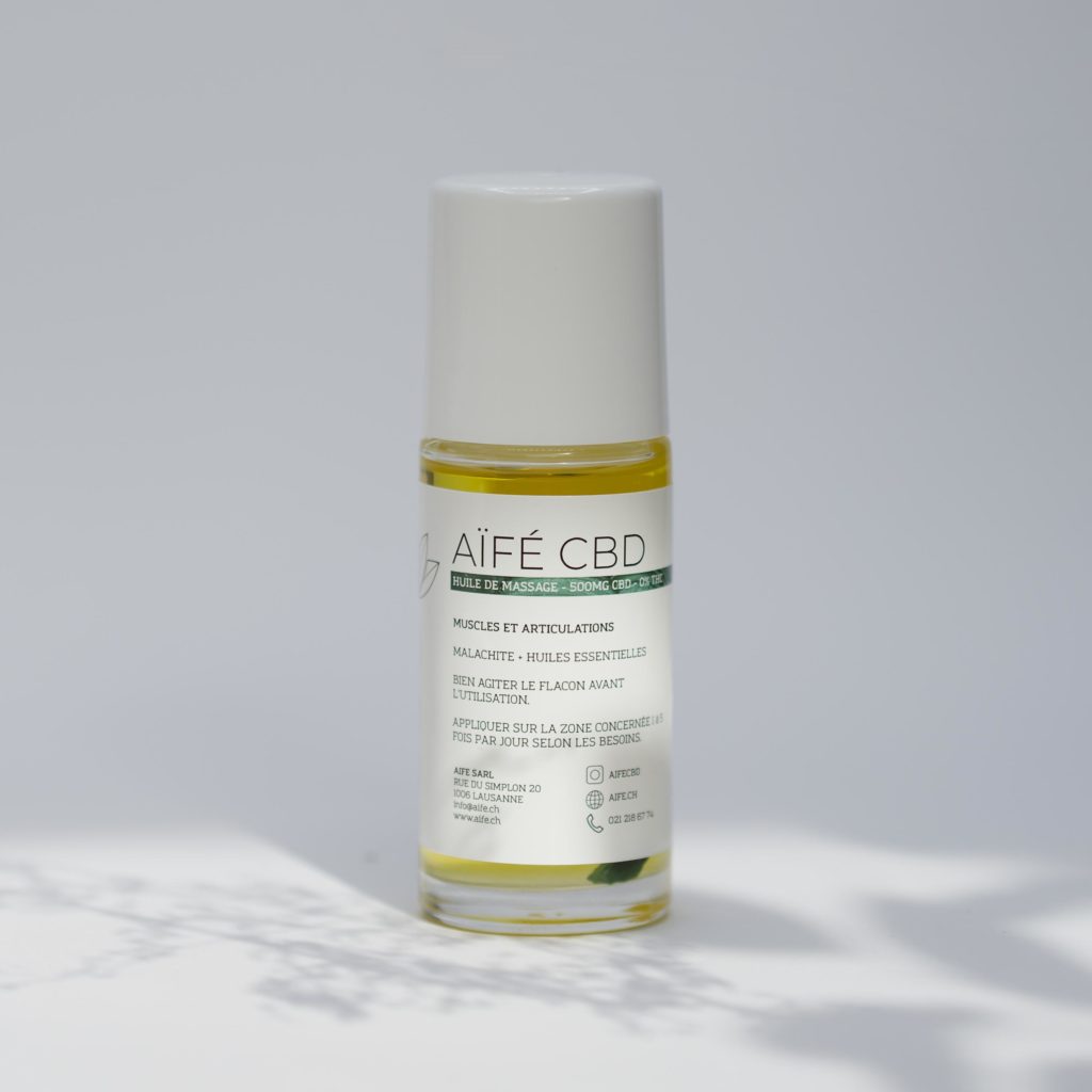 huile de massage au CBD de 500g pour muscles et articulations