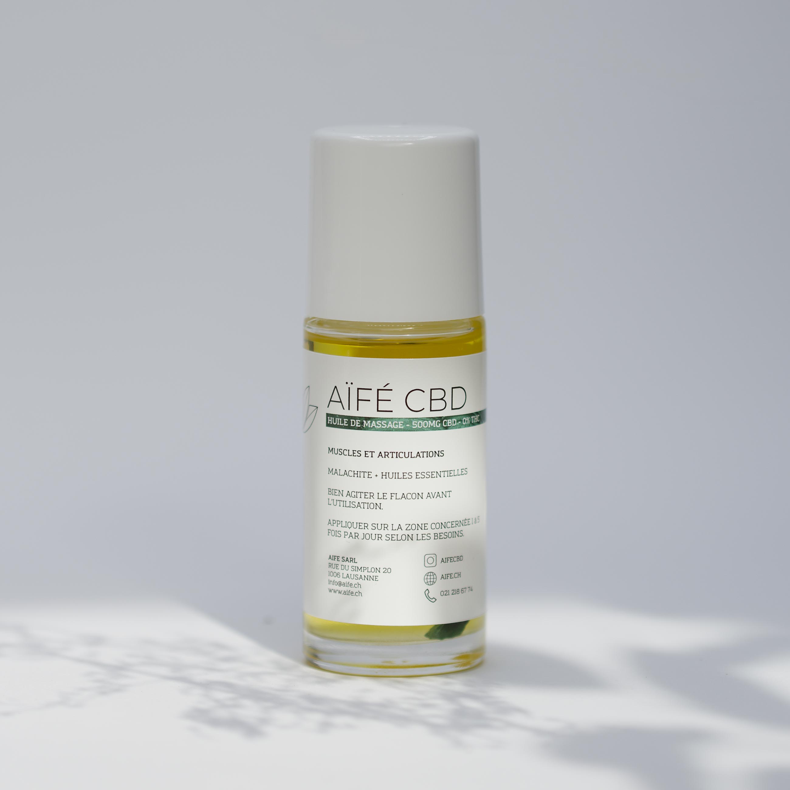 huile de massage au CBD de 500g pour muscles et articulations