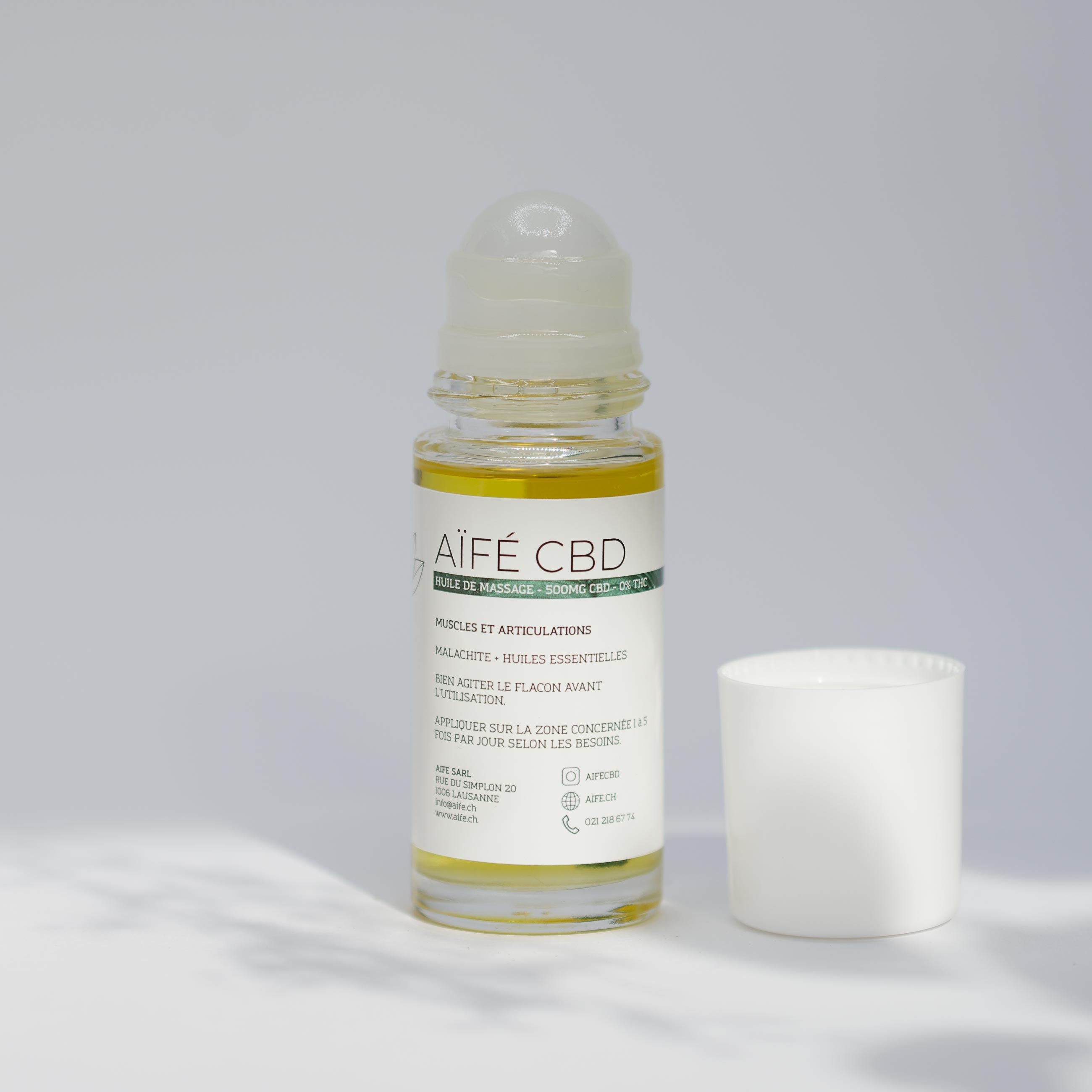 huile de massage au CBD de 500g pour muscles et articulations