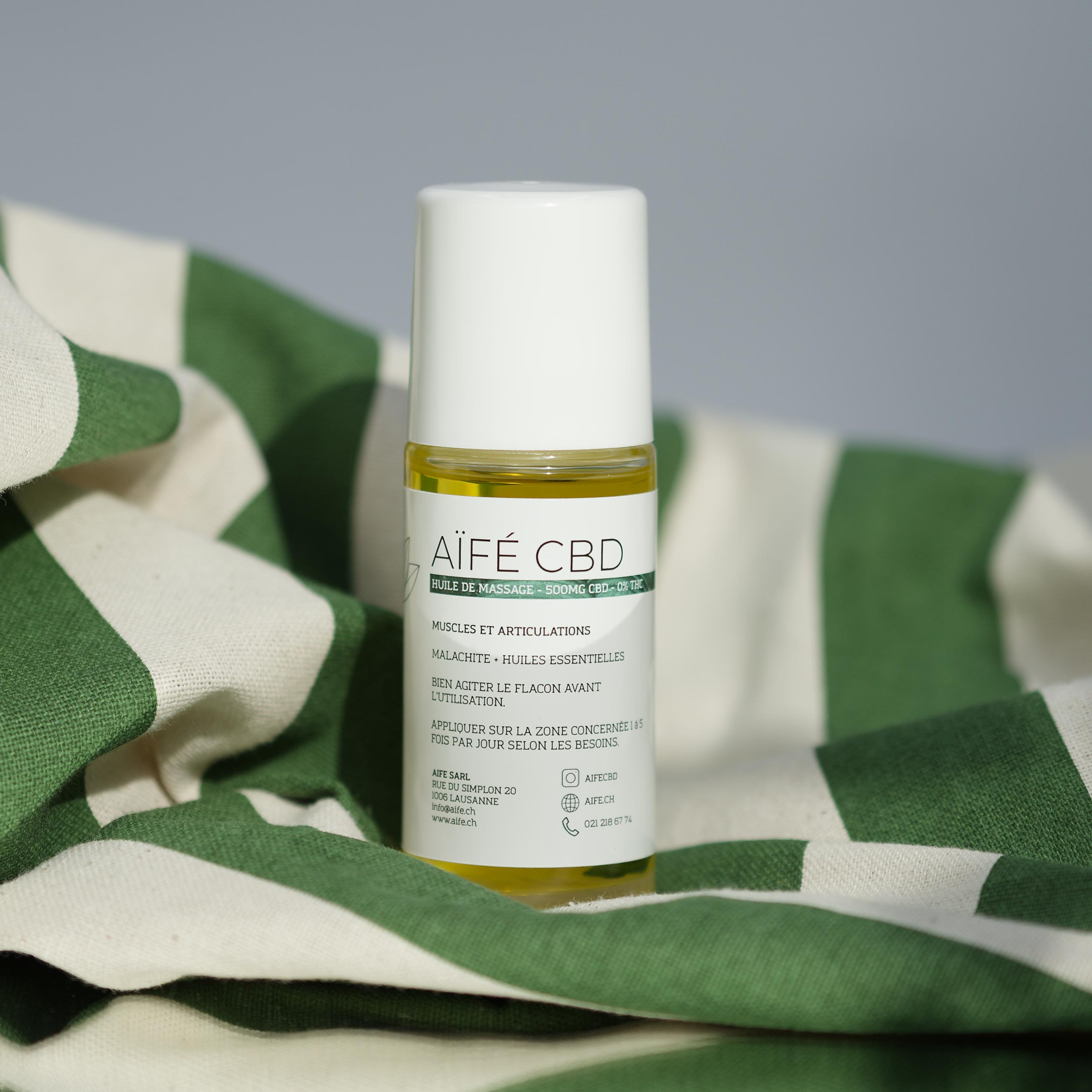 huile de massage au CBD de 500g pour muscles et articulations
